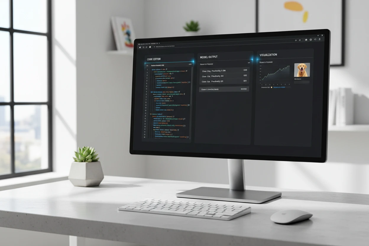 Developer workstation showing the API console